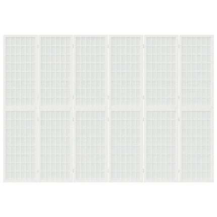 Rumsavdelare med 6 paneler japansk stil 240x170 cm vit