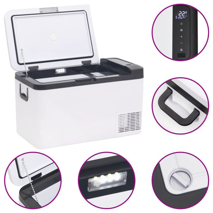 Kylbox med handtag 25 L svart och vit PP & PE