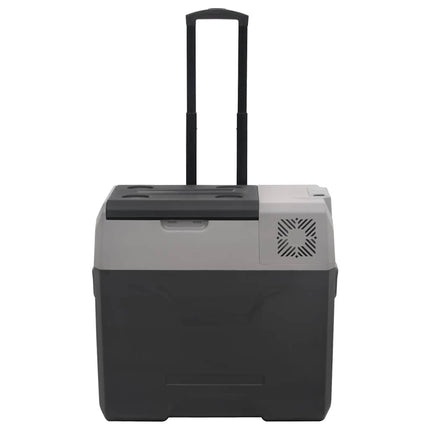 Kylbox med hjul & handtag 40 L svart & grå polypropylen