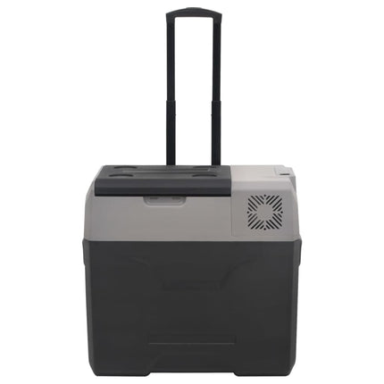 Kylbox med hjul & handtag 50 L svart & grå polypropylen