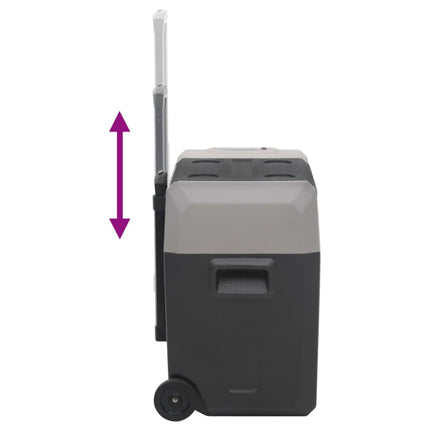 Kylbox med hjul & handtag 50 L svart & grå polypropylen