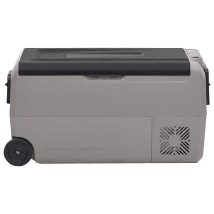 Kylbox med hjul & handtag 50 L svart & grå PP & PE