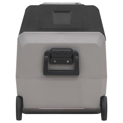 Kylbox med hjul & handtag 50 L svart & grå PP & PE