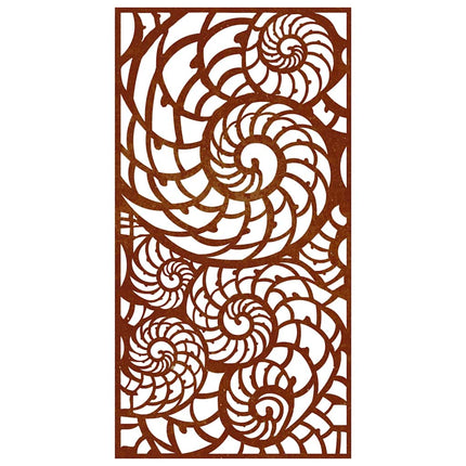 Väggdekoration 105x55 cm rosttrögt stål snäckskalsdesign