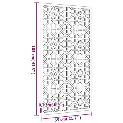 Väggdekoration 105x55 cm rosttrögt stål morisk design
