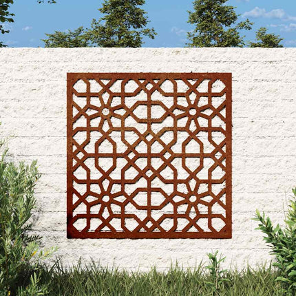 Väggdekoration 55x55 cm rosttrögt stål morisk design