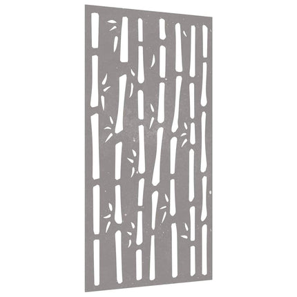 Väggdekoration 105x55 cm rosttrögt stål bambudesign