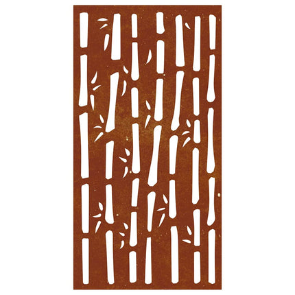 Väggdekoration 105x55 cm rosttrögt stål bambudesign