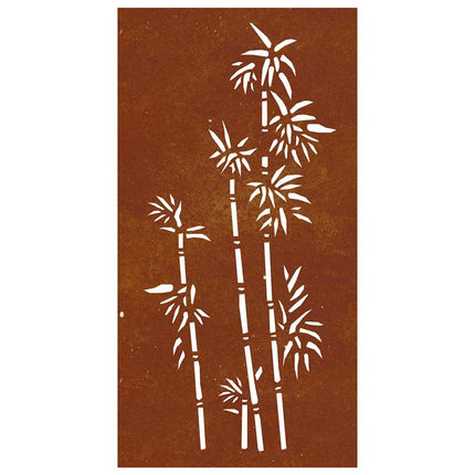 Väggdekoration 105x55 cm rosttrögt stål bambudesign