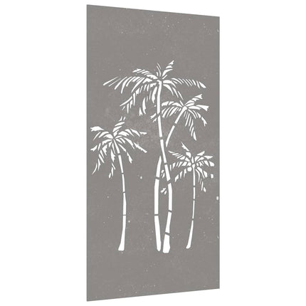 Väggdekoration 105x55 cm rosttrögt stål palmdesign