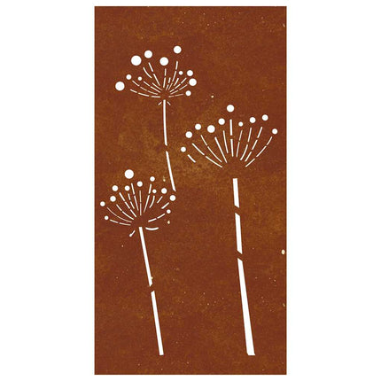 Väggdekoration 105x55 cm rosttrögt stål blomdesign