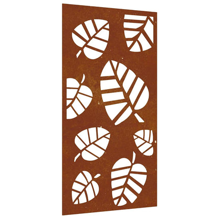 Väggdekoration 105x55 cm rosttrögt stål bladdesign
