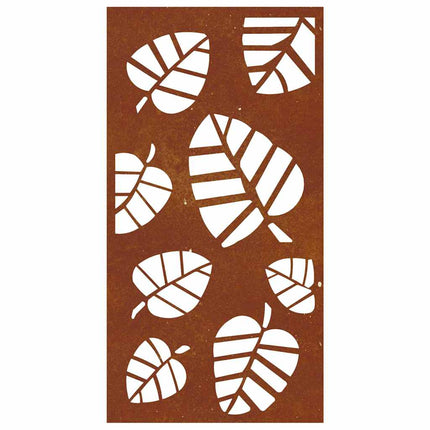 Väggdekoration 105x55 cm rosttrögt stål bladdesign