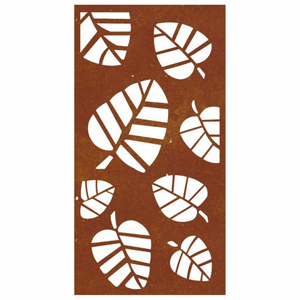 Väggdekoration 105x55 cm rosttrögt stål bladdesign