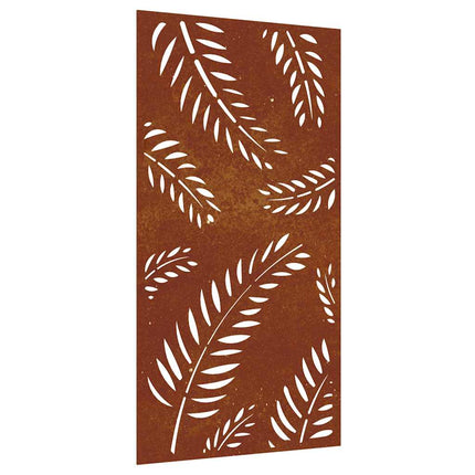 Väggdekoration 105x55 cm rosttrögt stål bladdesign