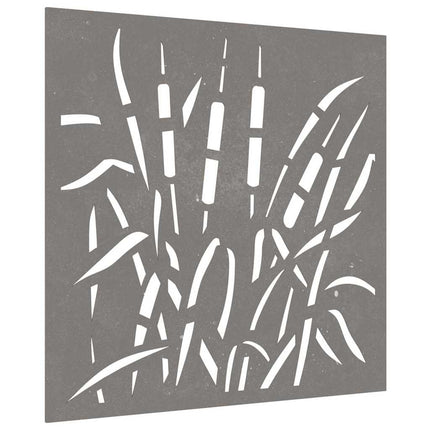 Väggdekoration 55x55 cm rosttrögt stål gräsdesign