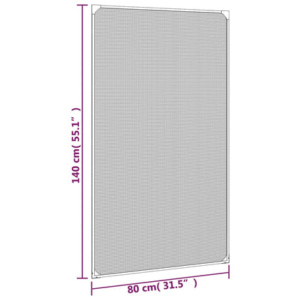 Magnetiskt insektsnät för fönster antracit 80x140 cm