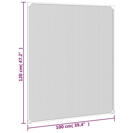Magnetiskt insektsnät för fönster vit 100x120 cm