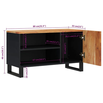 TV-skåp 80x33x46 cm massivt akacia och konstruerat trä