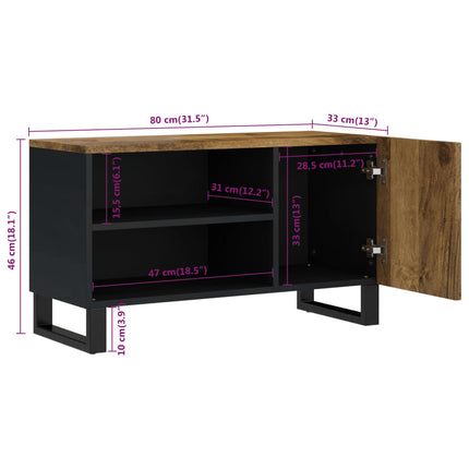TV-skåp 80x33x46 cm massivt mangoträ och konstruerat trä