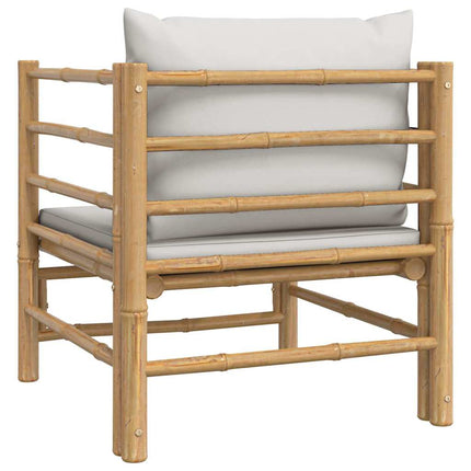 Soffa mittdel med ljusgråa dynor bambu