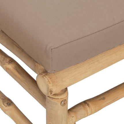 Loungegrupp för trädgården 2 delar taupe dynor bambu