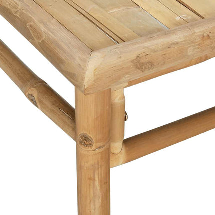 Loungegrupp för trädgården med gräddvita dynor 2 delar bambu
