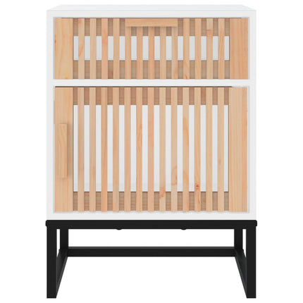 Sängbord 2 st vit 40x30x55,5 cm konstruerat trä&järn