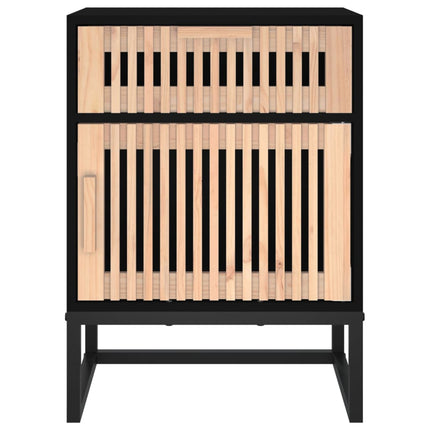 Sängbord 2 st svart 40x30x55,5 cm konstruerat trä&järn