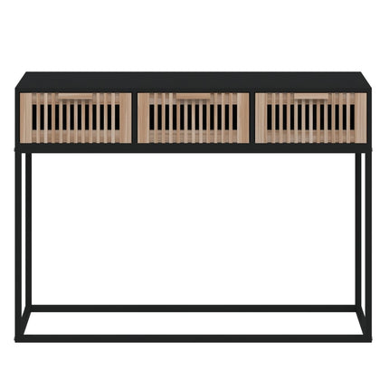 Konsolbord svart 105x30x75 cm konstruerat trä och järn