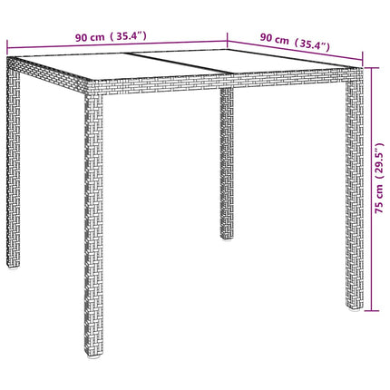 Trädgårdsbord Grå 90 x 90 x 75 cm konstrotting