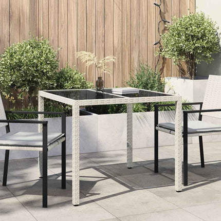 Trädgårdsbord Vit 90 x 90 x 75 cm konstrotting