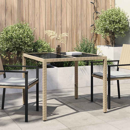 Trädgårdsbord Beige 90 x 90 x 75 cm konstrotting