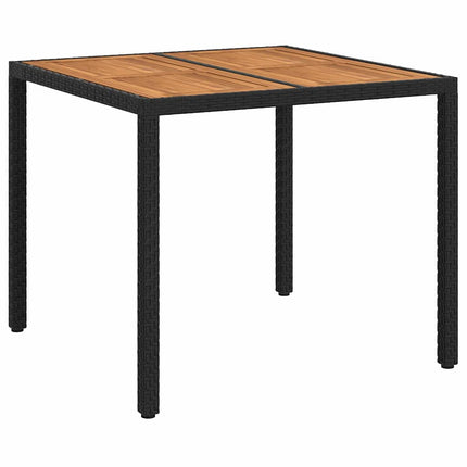 Trädgårdsbord Svart 90 x 90 x 75 cm konstrotting