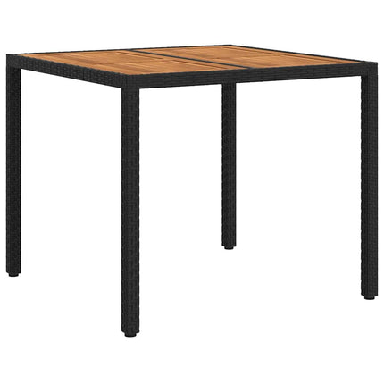 Trädgårdsbord Svart 90 x 90 x 75 cm konstrotting