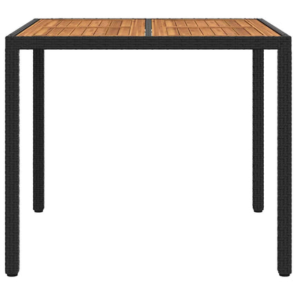 Trädgårdsbord Svart 90 x 90 x 75 cm konstrotting