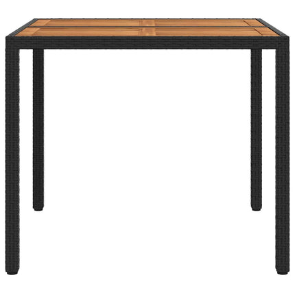 Trädgårdsbord Svart 90 x 90 x 75 cm konstrotting
