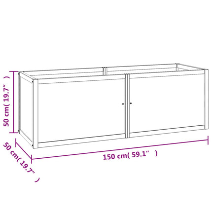 Odlingslåda upphöjd 150x50x50 cm massivt teakträ
