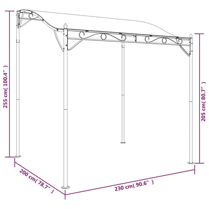 Paviljong gräddvit 2x2,3 m 180 g/m² tyg och stål