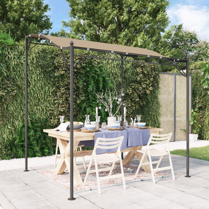 Paviljong taupe 2x2,3 m 180 g/m² tyg och stål