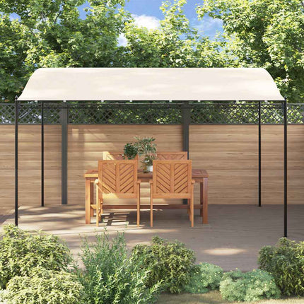 Paviljong gräddvit 4x3 m 180 g/m² tyg och stål