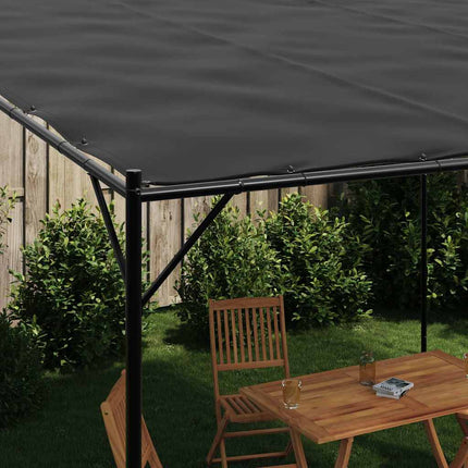 Paviljong antracit 4x4 m 180 g/m² tyg och stål