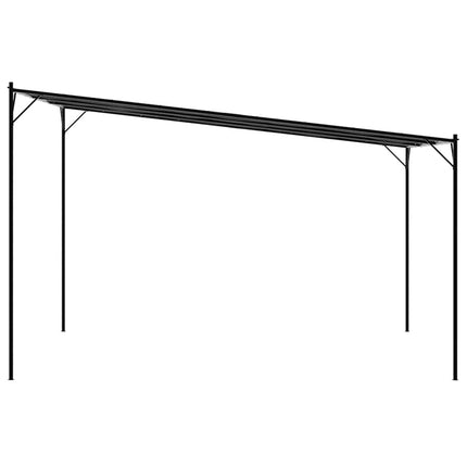 Paviljong antracit 4x4 m 180 g/m² tyg och stål