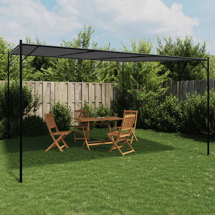 Paviljong antracit 4x4 m 180 g/m² tyg och stål