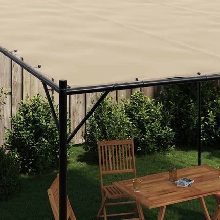 Paviljong beige 4x4 m 180 g/m² tyg och stål
