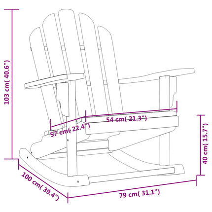 Gungstol för trädgården adirondack 79x100x103 cm massiv teak