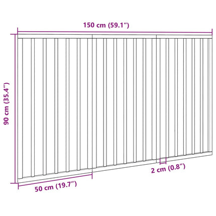 Hundgrind hopfällbar 3 paneler 150 cm poppelträ