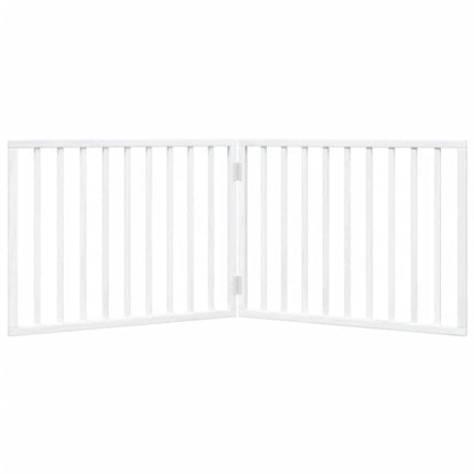Hundgrind hopfällbar 2 paneler vit 160 cm poppelträ