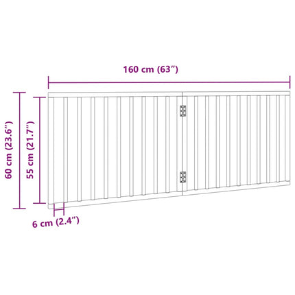 Hundgrind hopfällbar 2 paneler vit 160 cm poppelträ