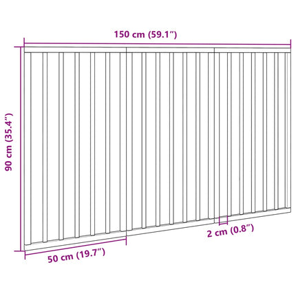 Hundgrind hopfällbar 3 paneler svart 150 cm poppel